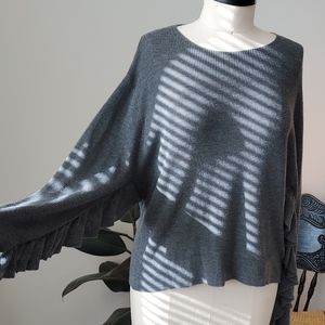 Dark Grey Ruffle Sleeve Sweater